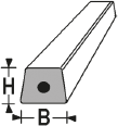 Réglettes trapezoïdales en béton L = 1 m